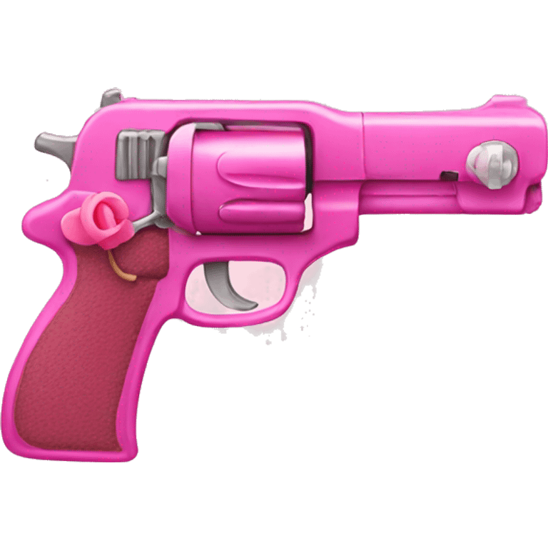 pink pistol with a pink ribbon emoji