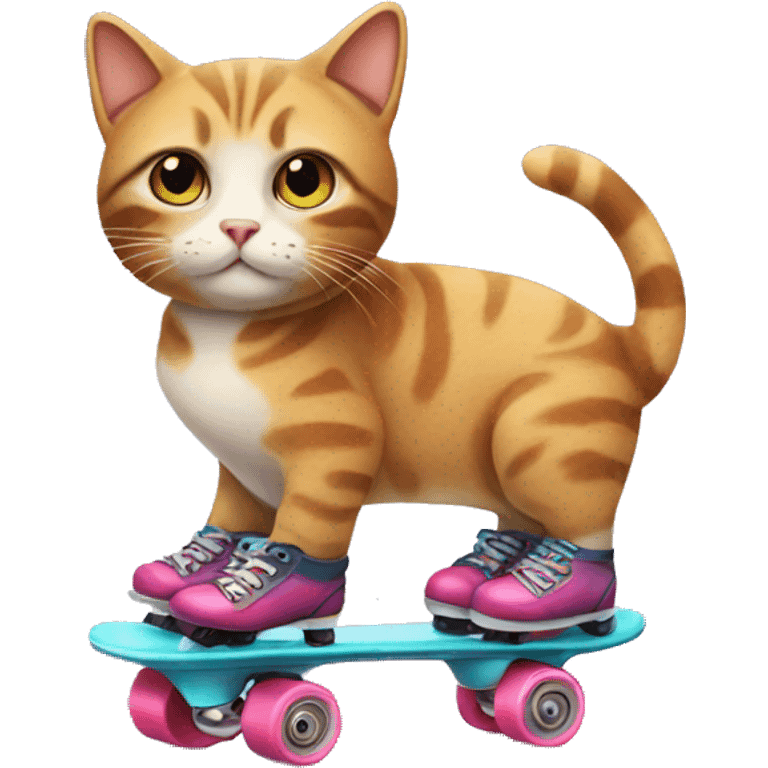 Cat wearing roller skate emoji