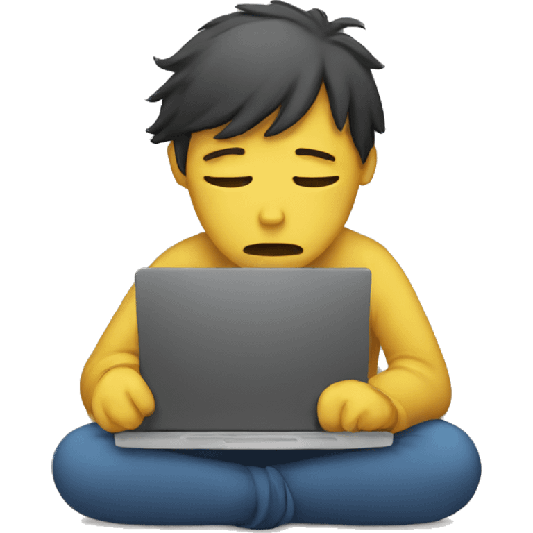 sad person with laptop emoji