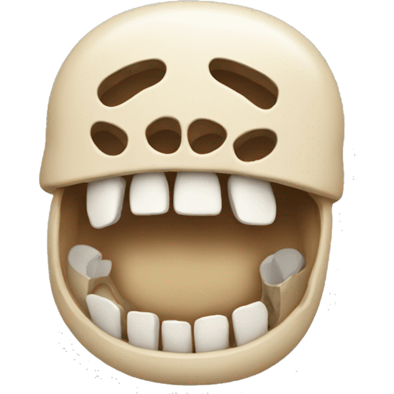 Emoji with bones in its mouth  emoji