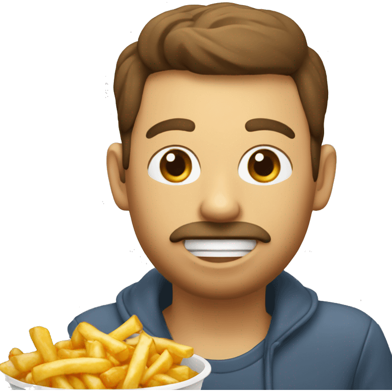 Chat qui mange une poutine emoji