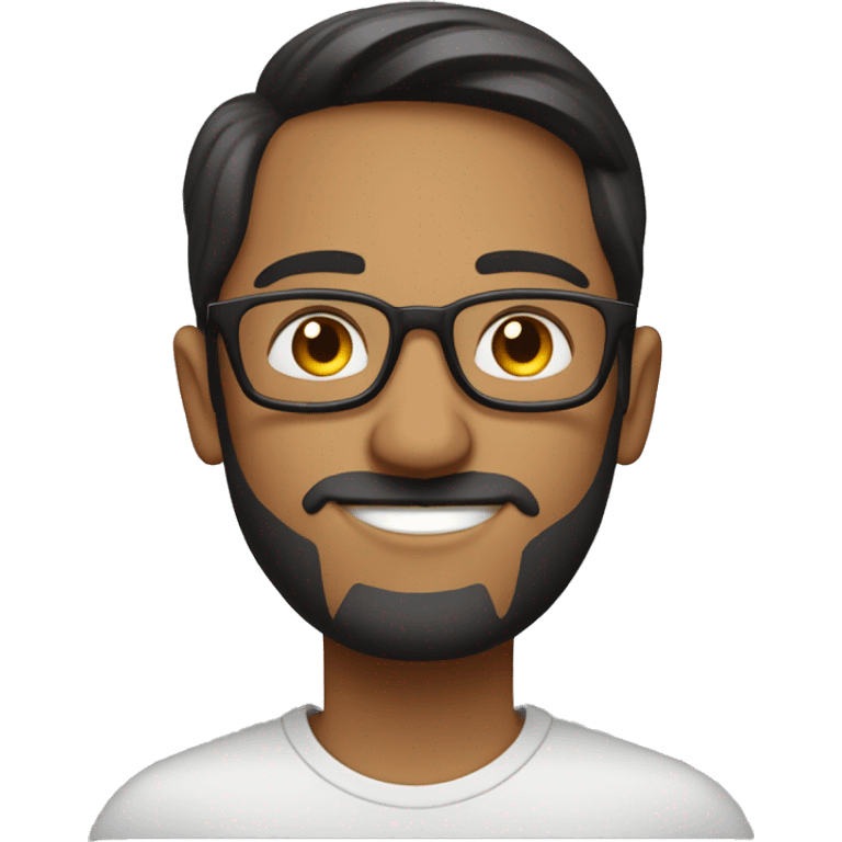 an it guy in love with tech, indian short height wear glasses, mid 30s, fair, wear round glasses emoji