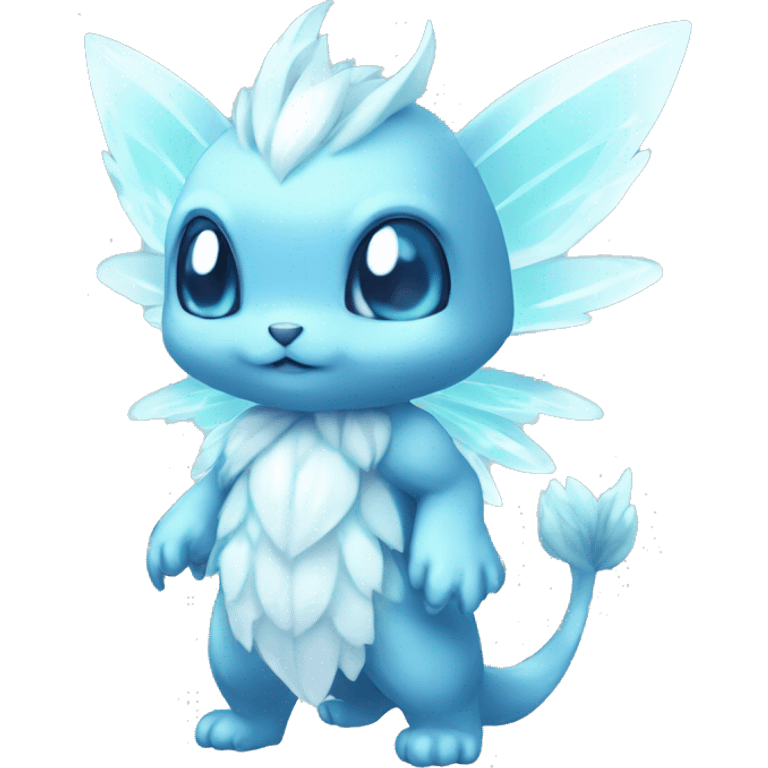 a anthro chibi-style crystal-type-fairy-type-ice-type Fakémon-hybrid full body emoji