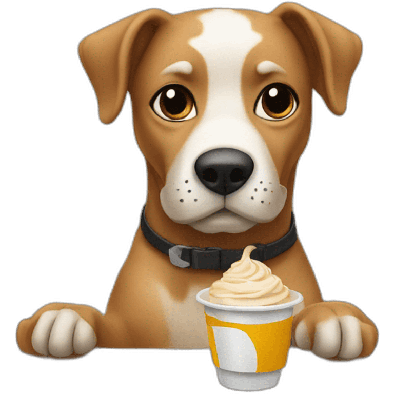 Perro tomando cafe emoji