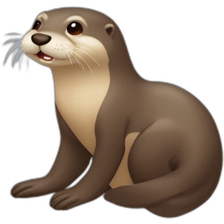 Loutre sur une toutue emoji