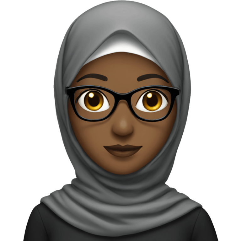 black hijab, glasses emoji