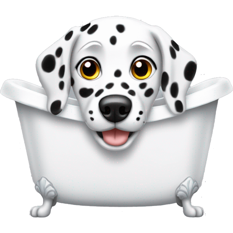 Dalmatian dog bathing in bathtub emoji