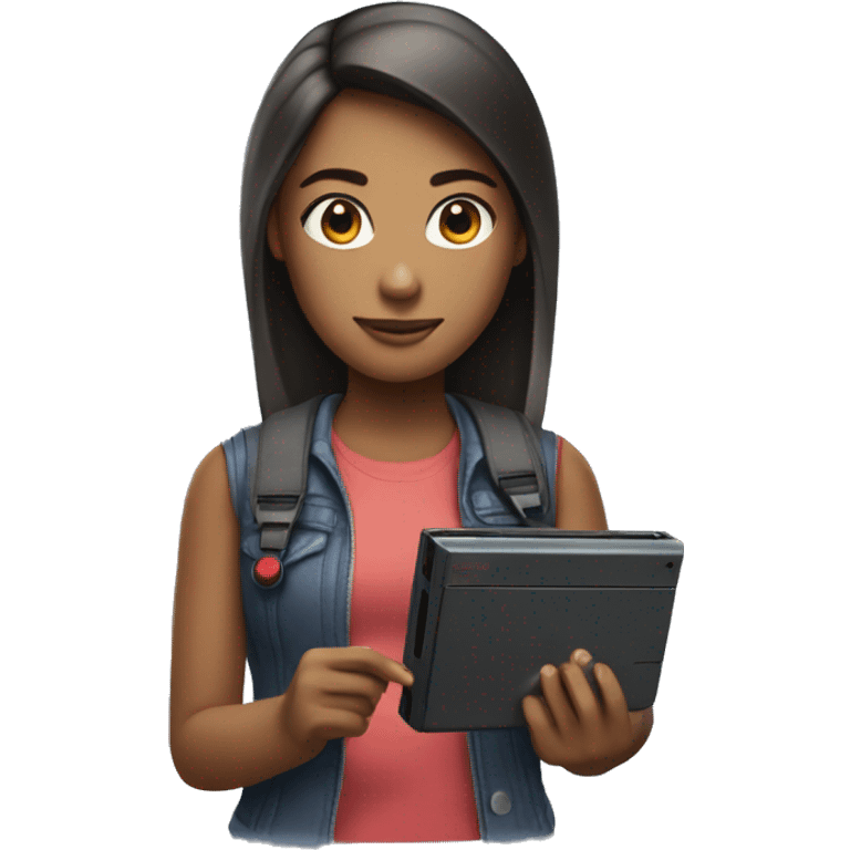 Girl with a Nintendo switch emoji