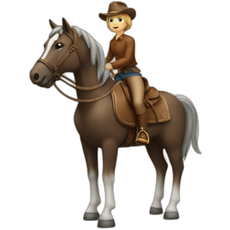 Chat sur un cheval emoji