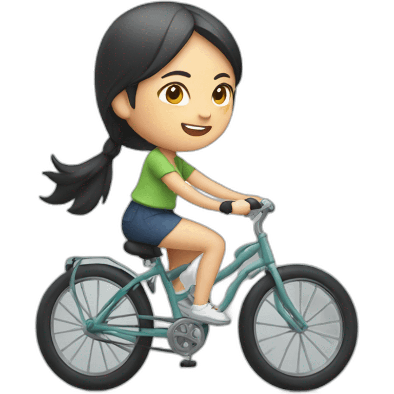 Taiwanese girl riding bicycle emoji