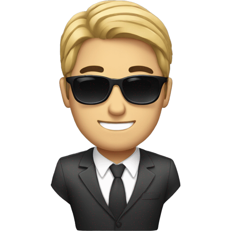 handsome business man with black hair and sunglasses  emoji