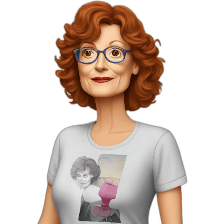 actor susan sarandon cartoon wearing tee emoji