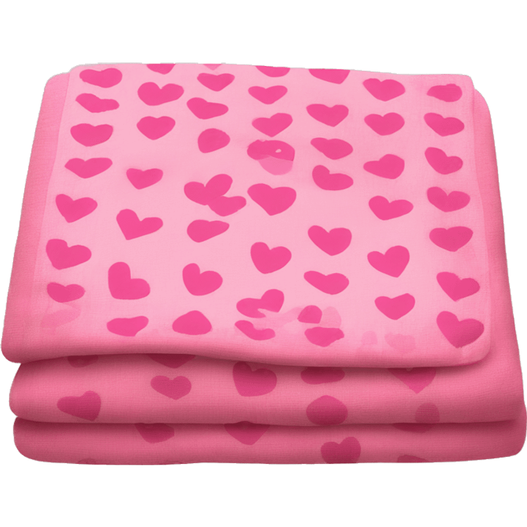 pink blanket with hearts emoji