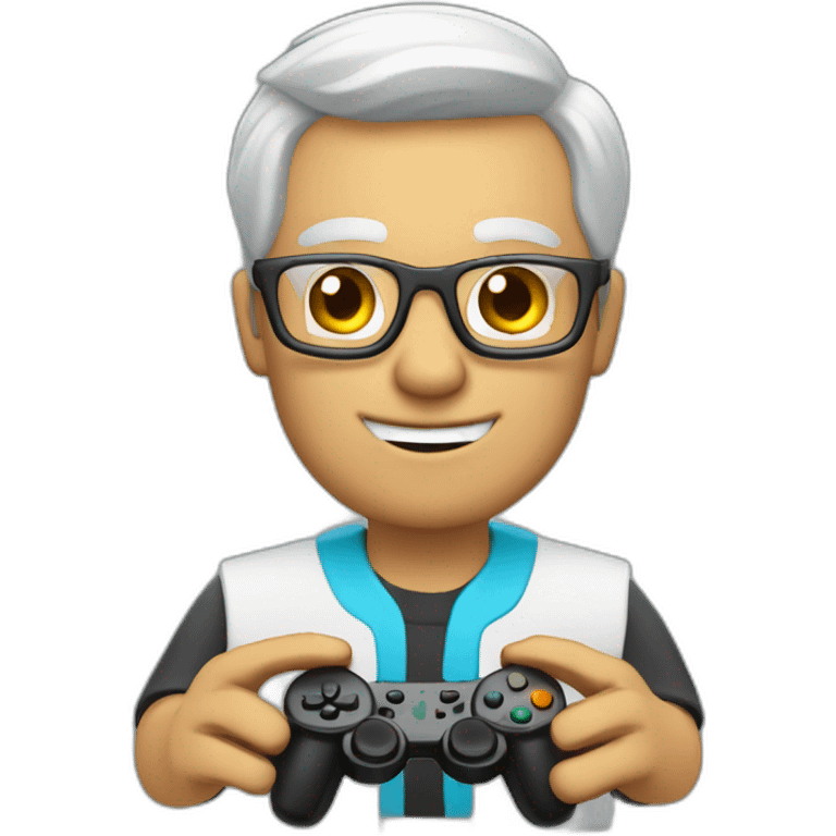 Librarian man with gamepad  emoji