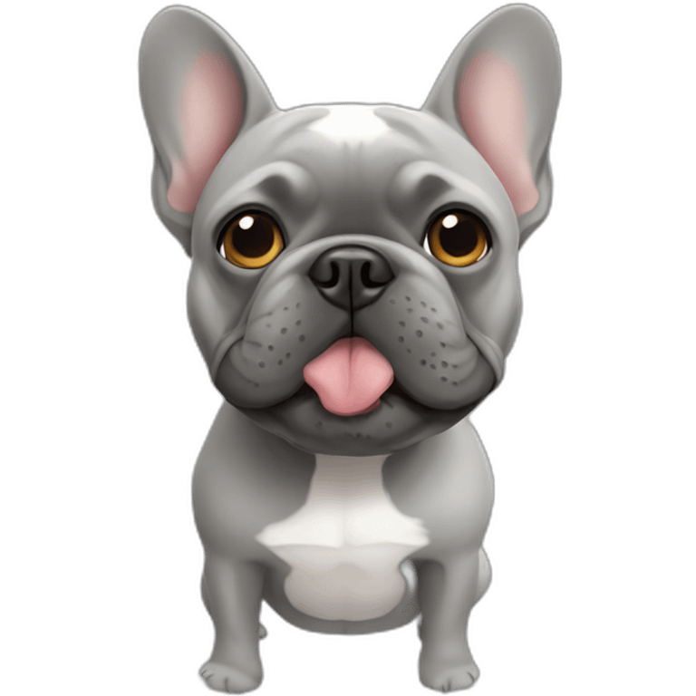 Grey French bulldog emoji