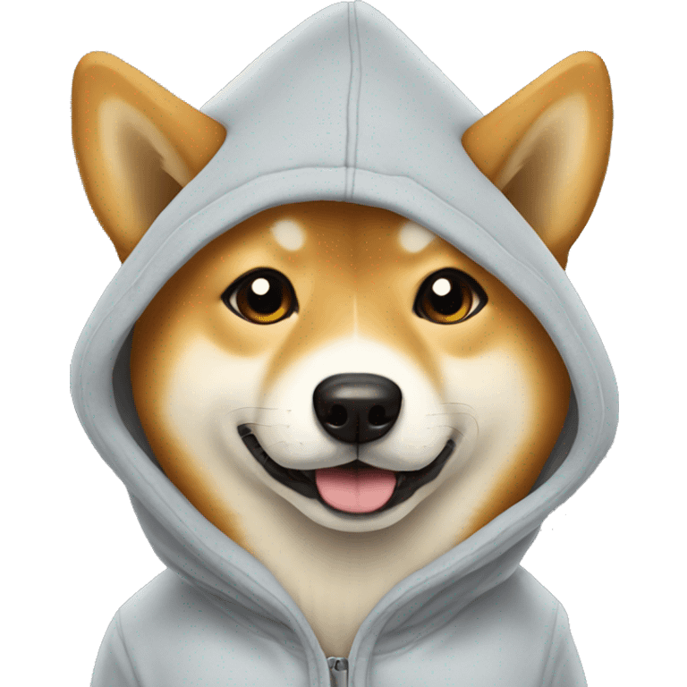 Shiba wearing a hoodie emoji