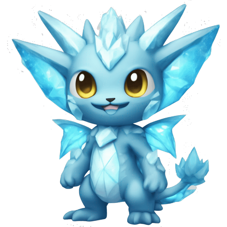 a anthro crystallized chibi-style rock-type-ice-type Fakémon-hybrid full body emoji