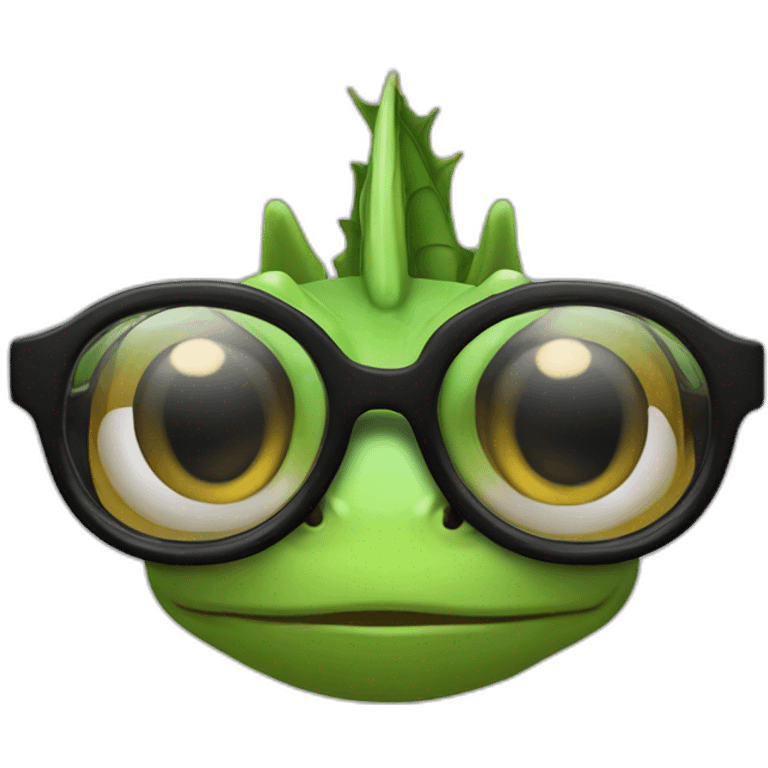 un camaleon con gafas emoji