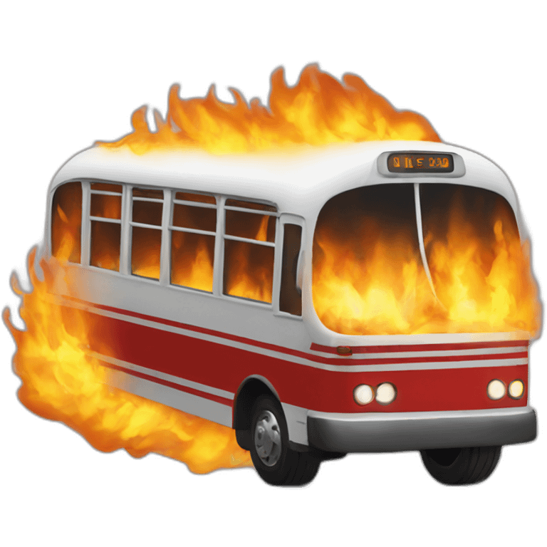 Bus on fire emoji