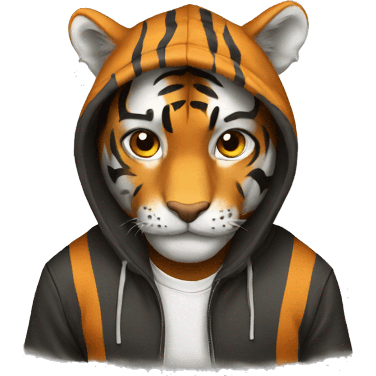 Tiger with hoodie emoji