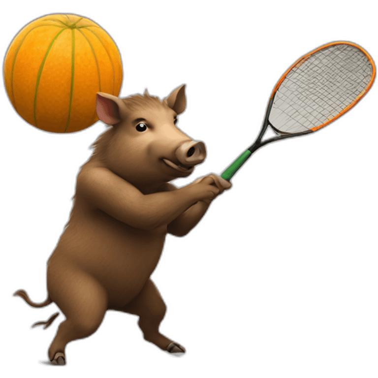 boar playing squash emoji