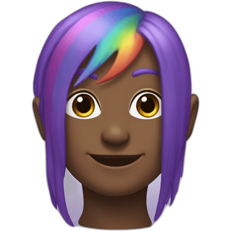 purple-skinned pointy-eared rainbow-haired gentle giant emoji