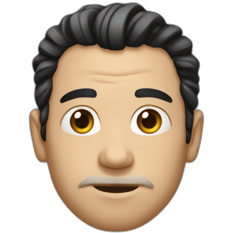 white man with black greasy hair and ponytail emoji