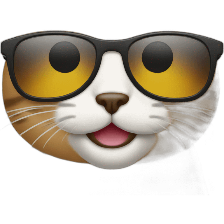 Happy cat with sunglasses  emoji