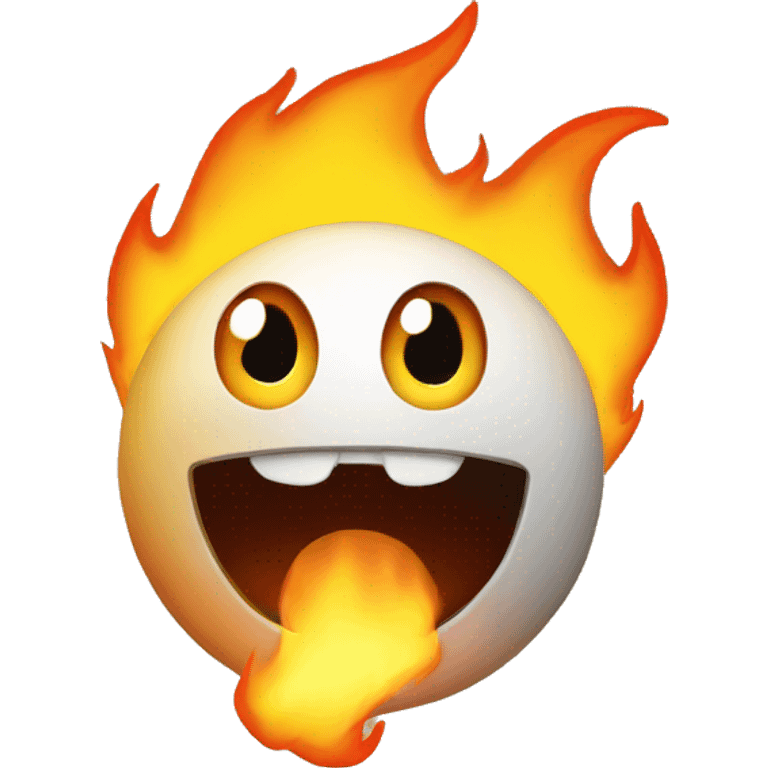 scared emoji on fire emoji