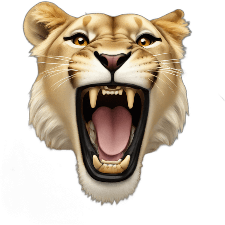 Lioness roaring emoji