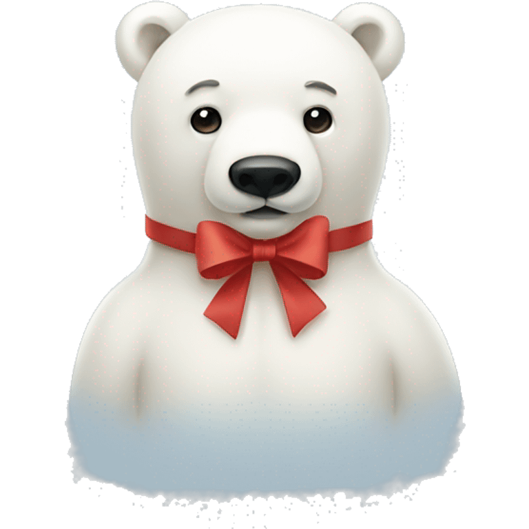 Polar bear with bow emoji