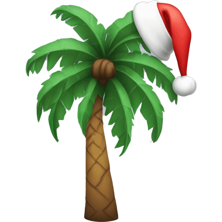 palm tree with a santa hat emoji