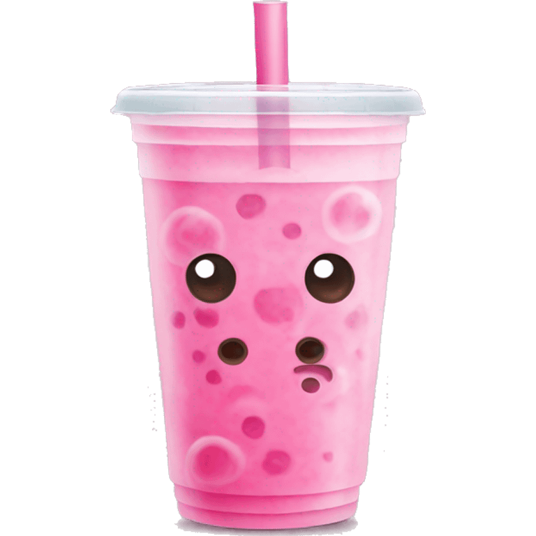 Pink bubble tea emoji