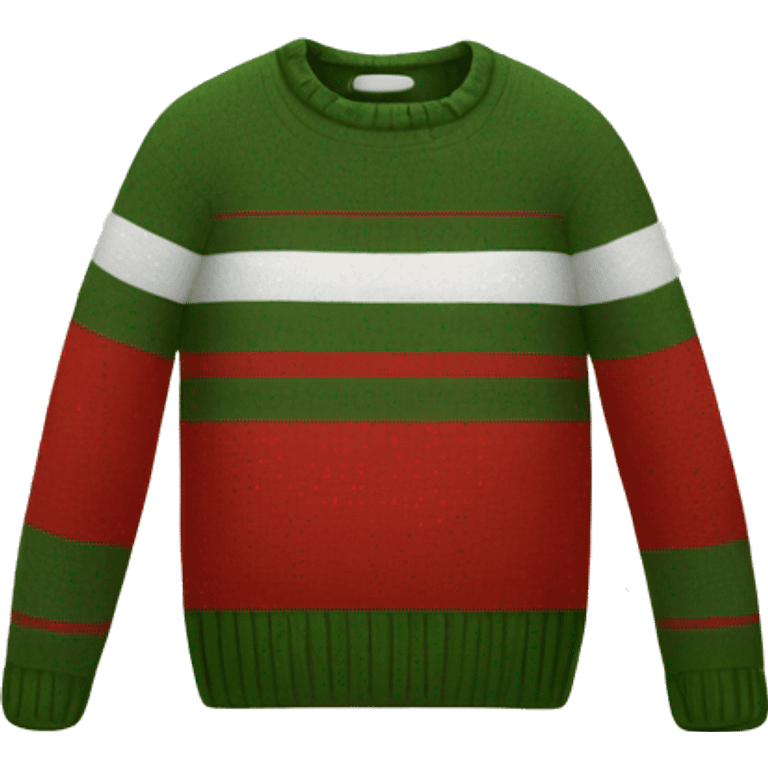 red and army green horizontally striped sweater emoji