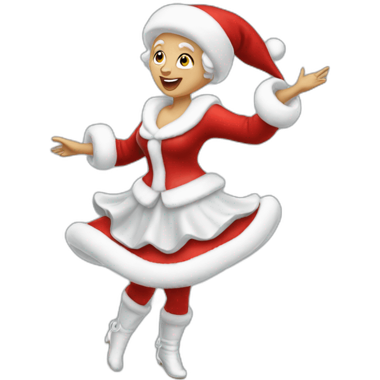 white mrs santa claus dancing emoji