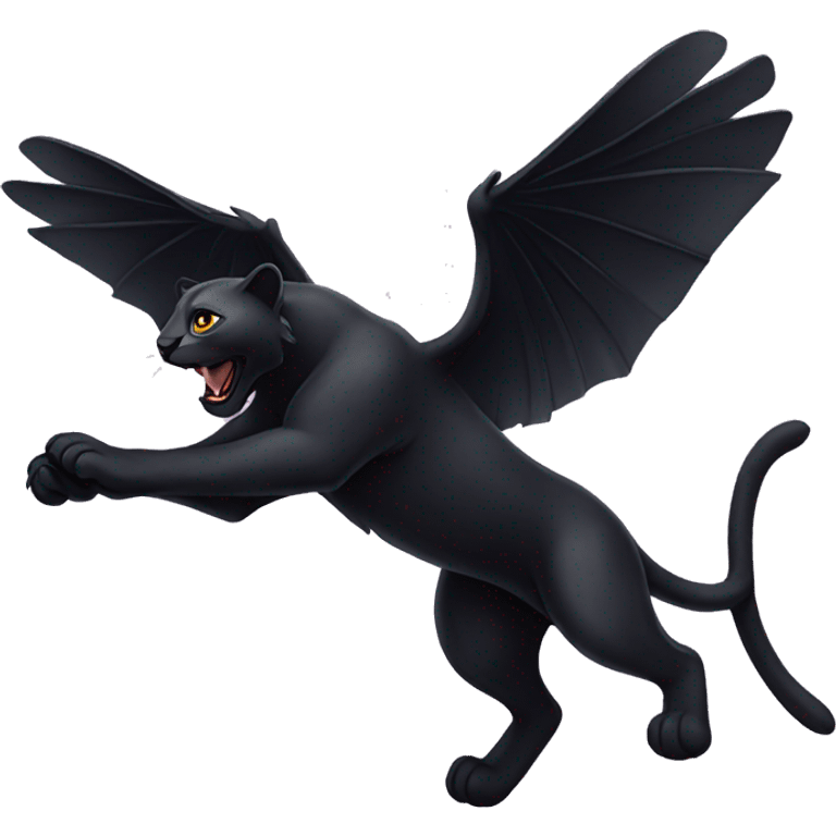 winged black leopard flying emoji