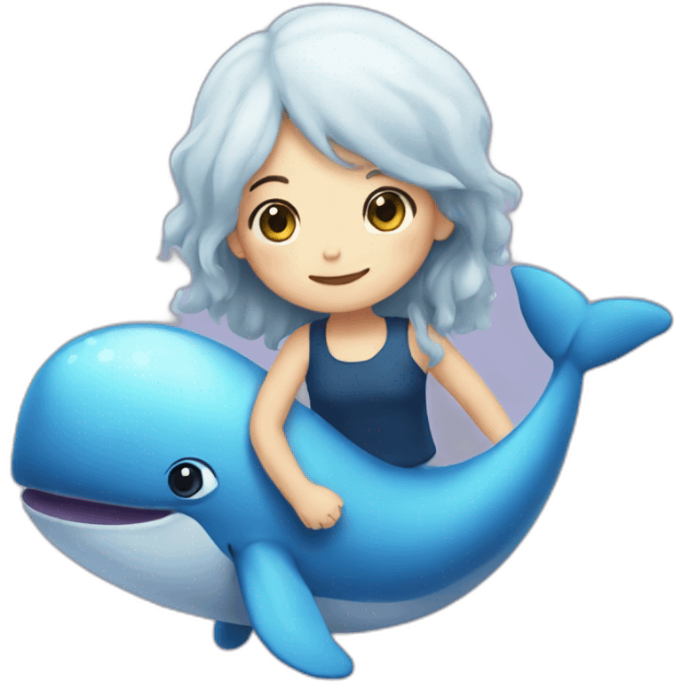 cute whale like a girl emoji