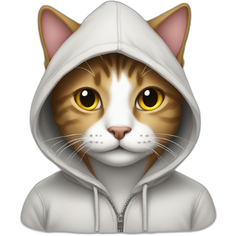 Cat wearing hoodie  emoji