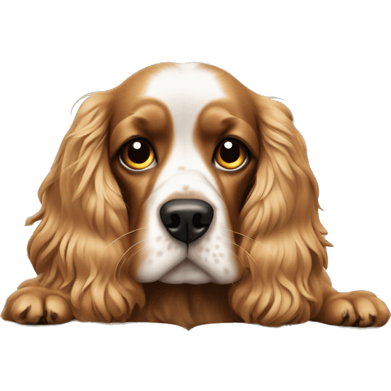 Cocker spaniel on sofa emoji