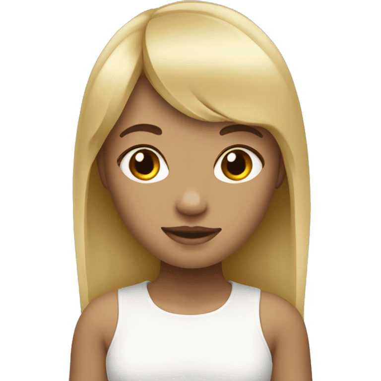 cute girl with blonde pretty hair bangs emoji