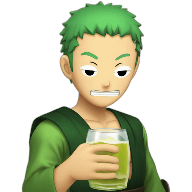 Zoro drinking sake emoji