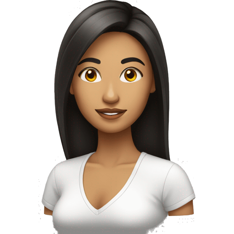 Chica latina con cabello negro lacio largo emoji