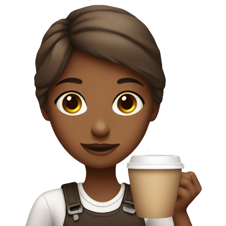 girl with speciality coffee  emoji