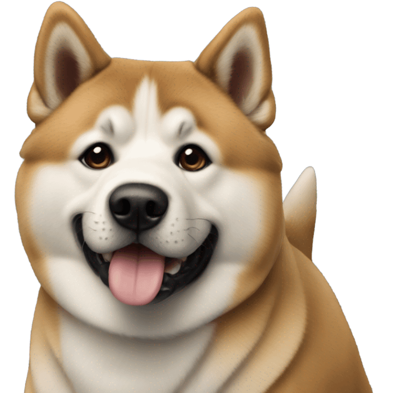 perro akita marrón oscuro emoji