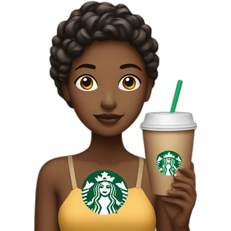 Girl with starbucks emoji