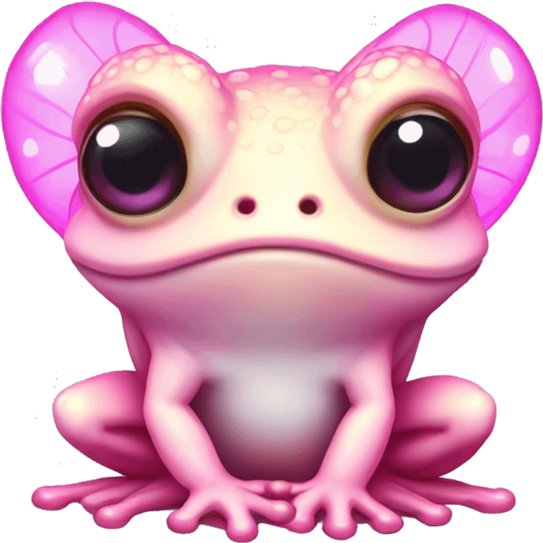 Light pink Fairy frog with gradient wings emoji