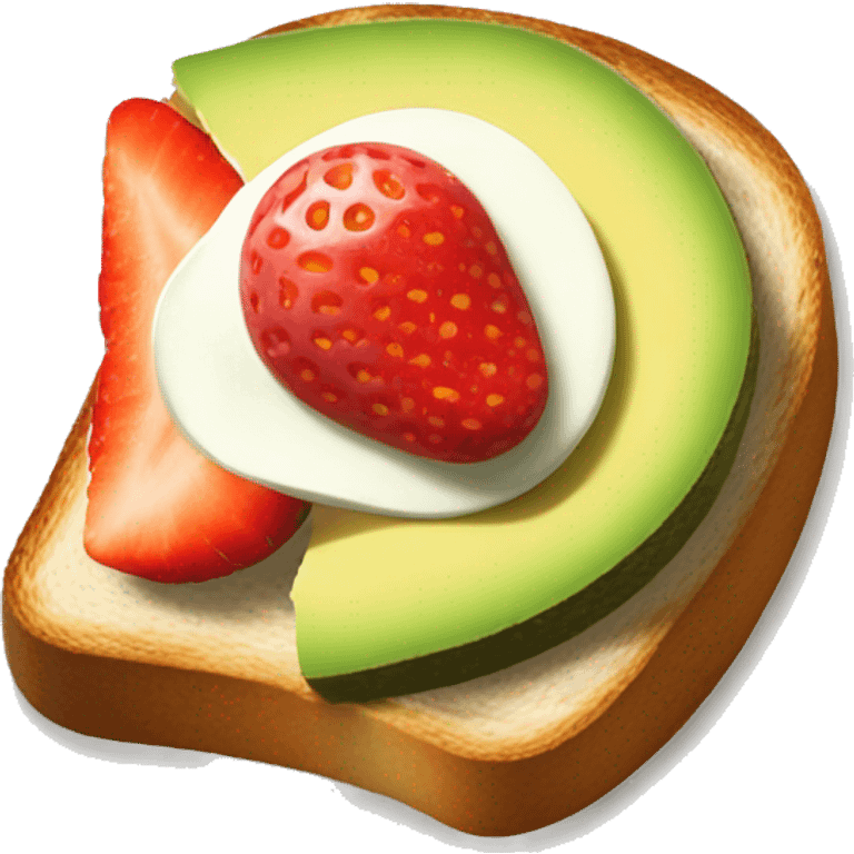 avocado toast with strawberry emoji