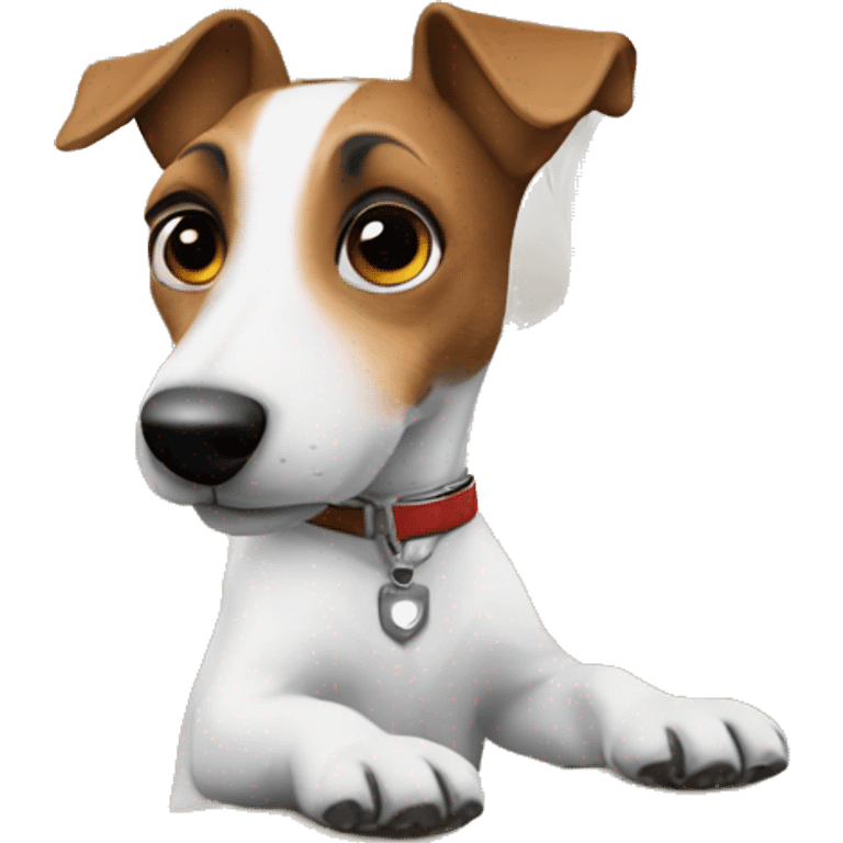 a jack russel driving a private jet emoji