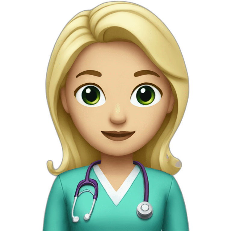 female blonde doctor emoji