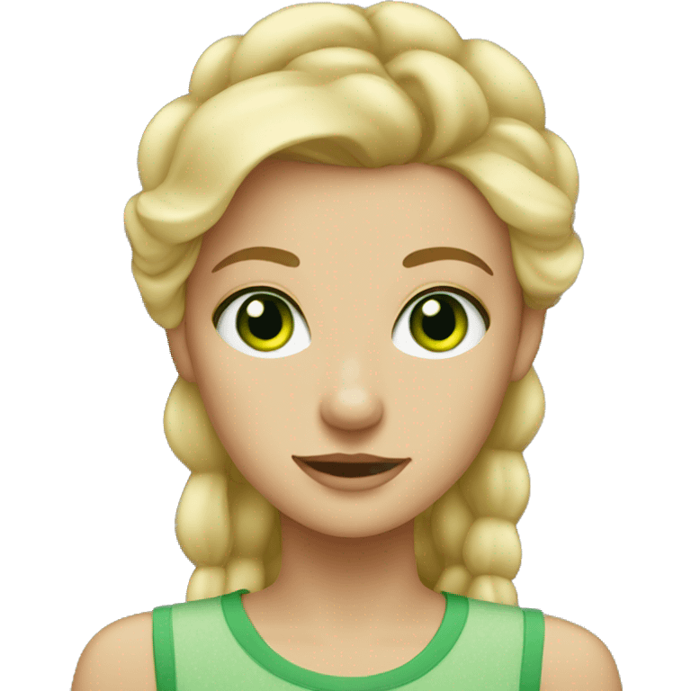 blonde girl with green eyes and freckles emoji